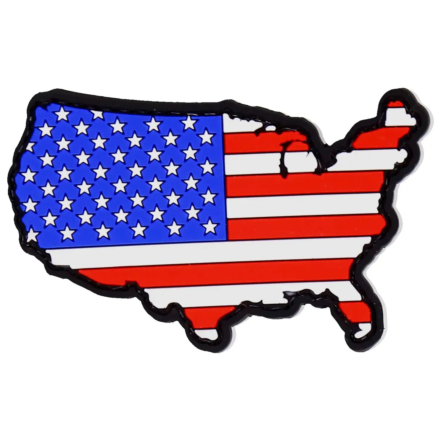 US Flag Map Rubber Morale Patch for Tactical Gear
