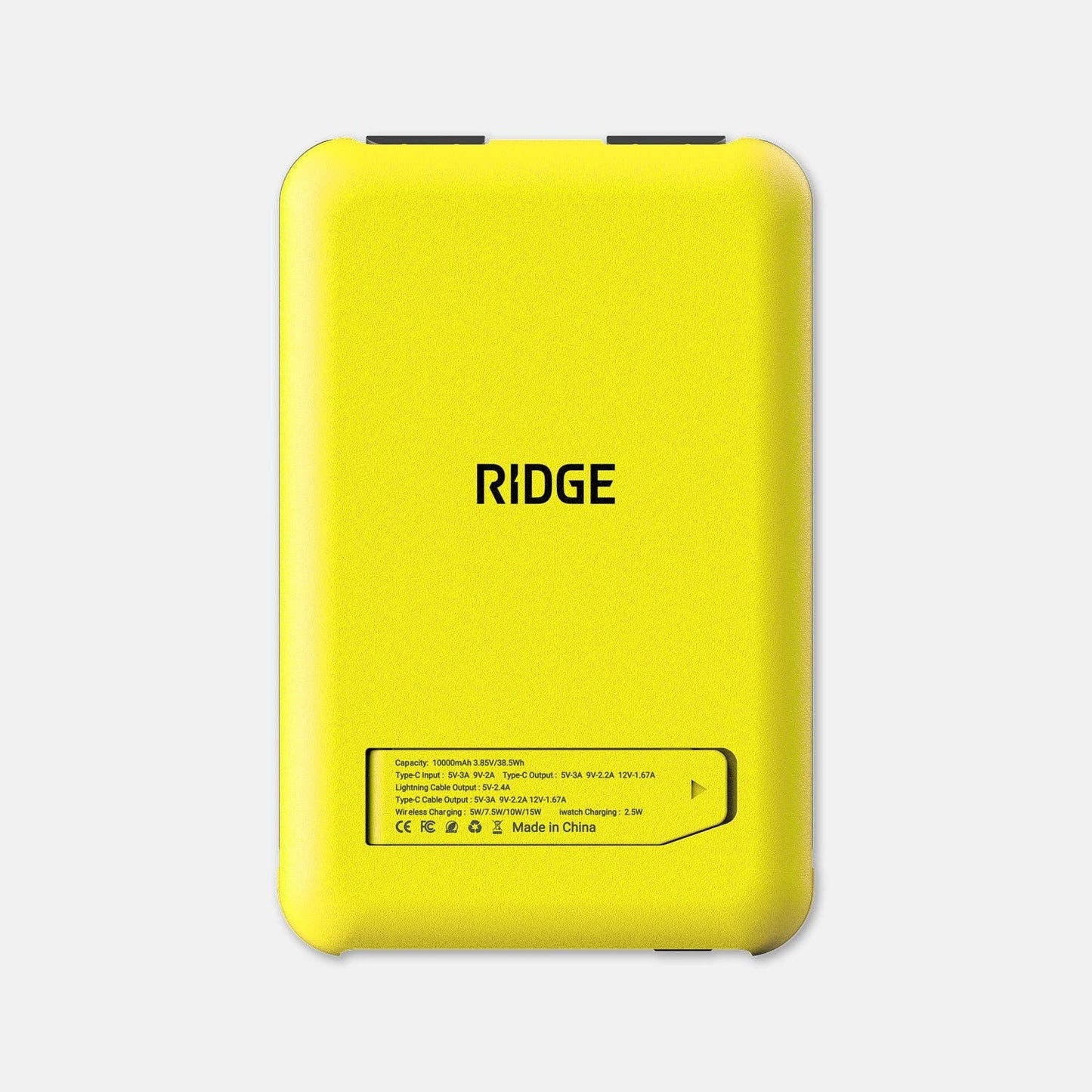 Ridge Power Bank - 10k mAh - Hyper Lime