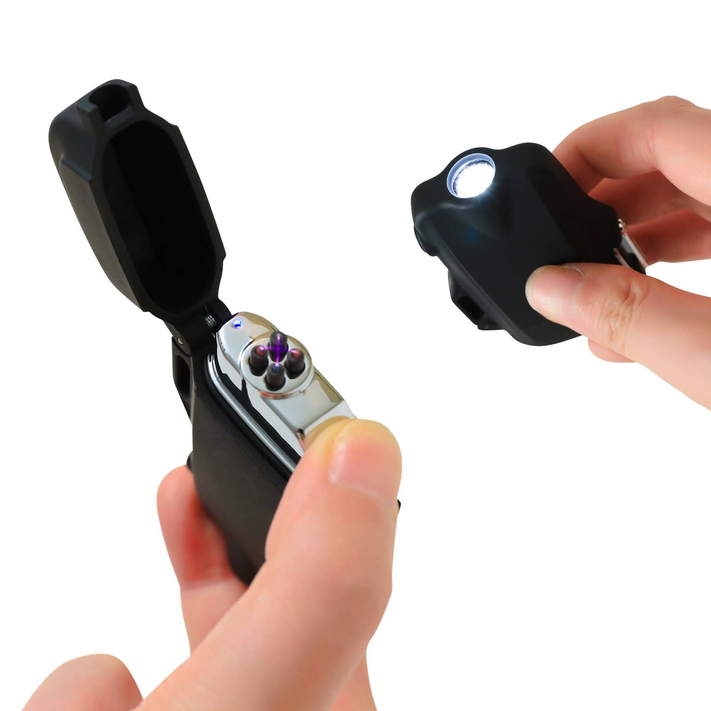 Quad-Core Arc Spark Lighter | USB Rechargeable w/ Flashlight