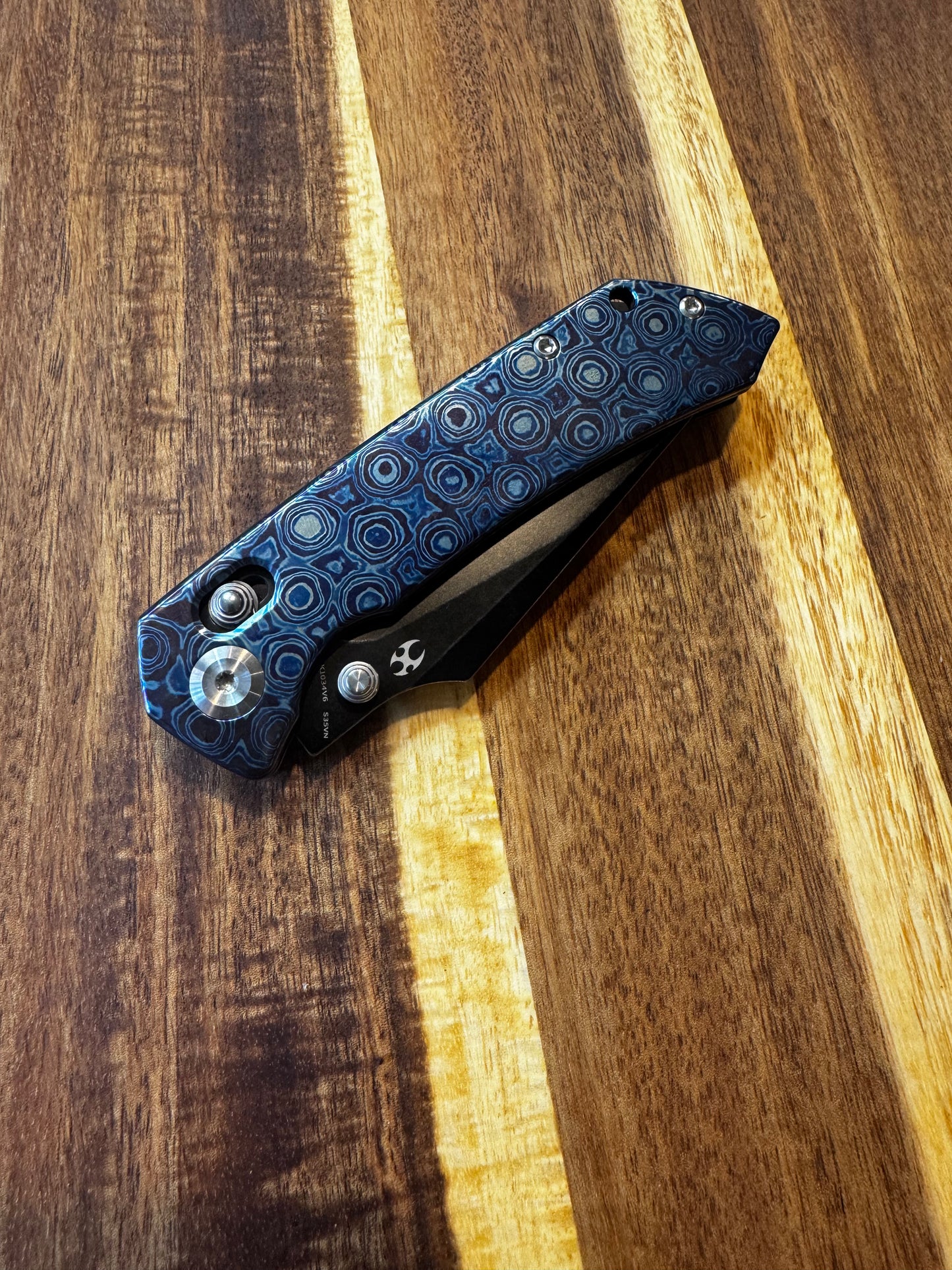 Kansept Fenrir K1034V6 - CPM S35VN Black Stonewashed Blade, Timascus Handle