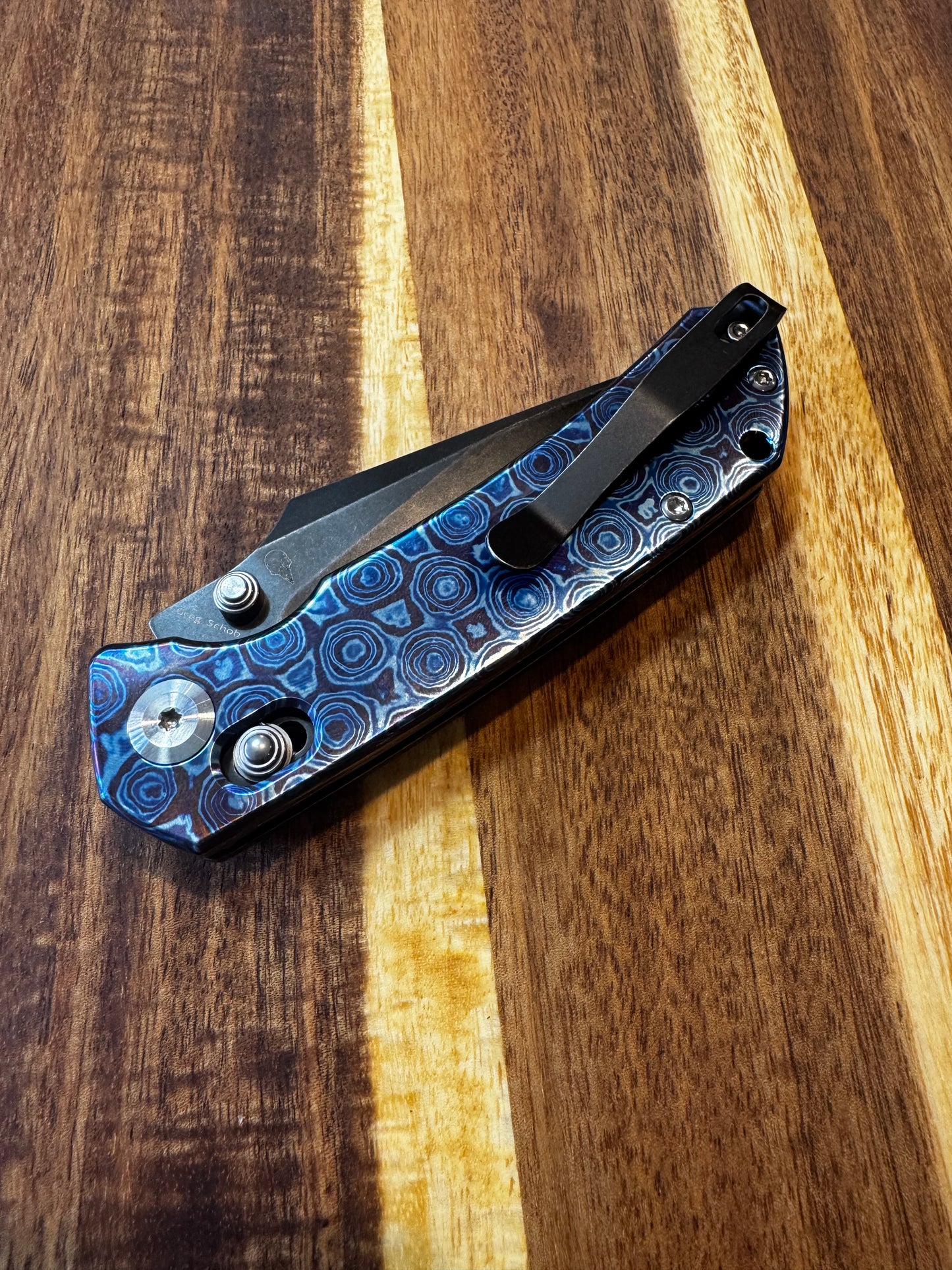Kansept Fenrir K1034V6 - CPM S35VN Black Stonewashed Blade, Timascus Handle