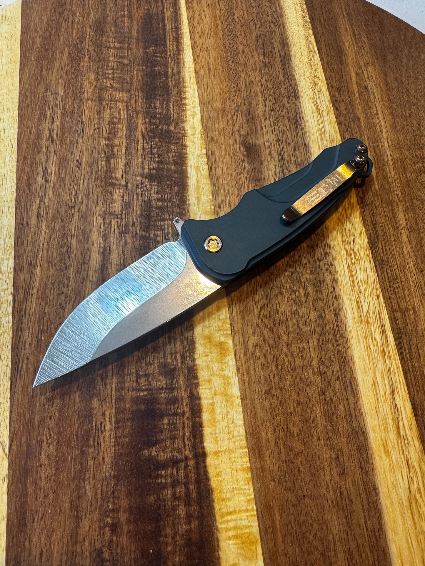 Medford Smooth Criminal - S35VN Blade, Blue Handle, Bronze Hardware