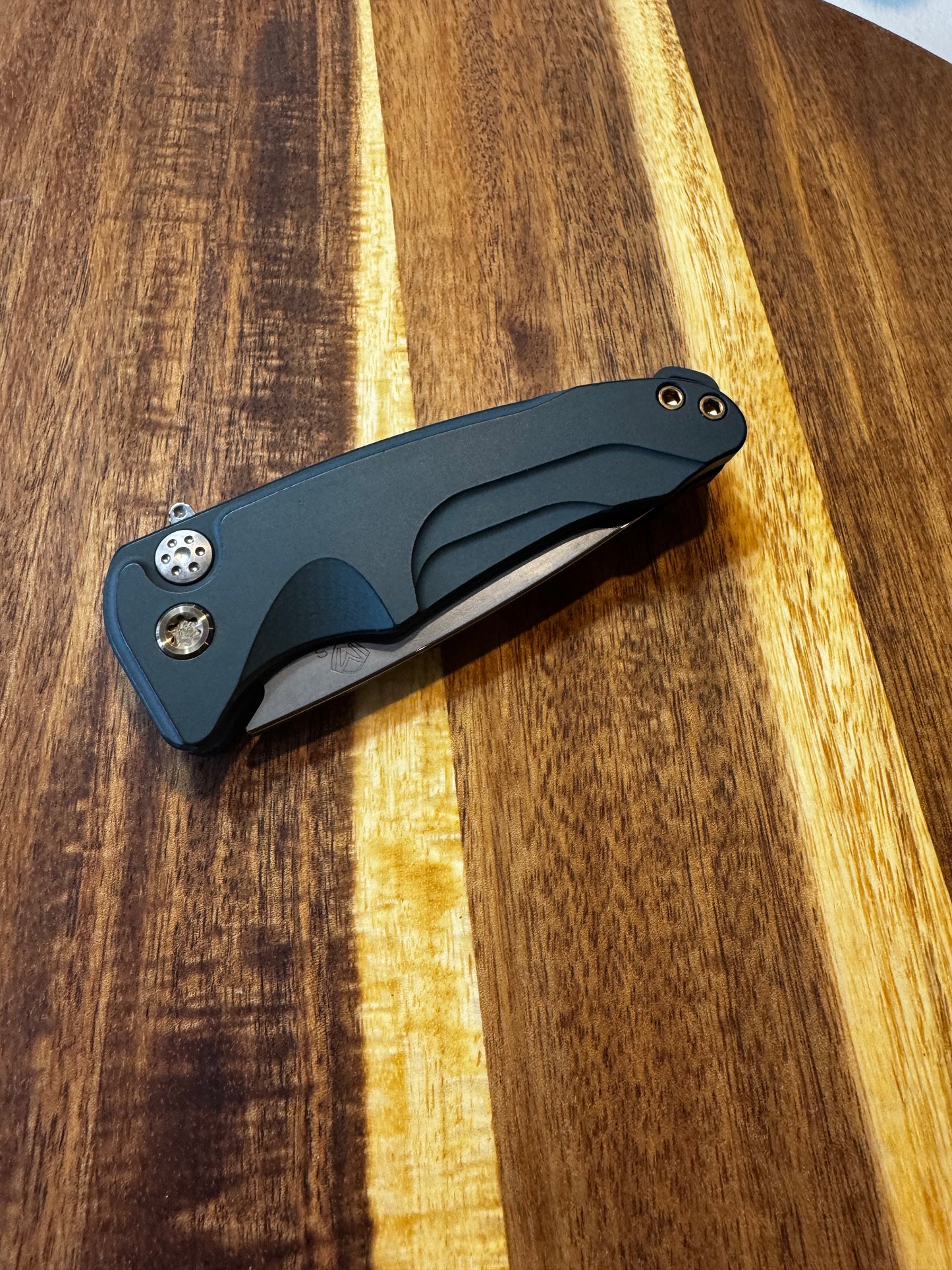 Medford Smooth Criminal - S35VN Blade, Blue Handle, Bronze Hardware