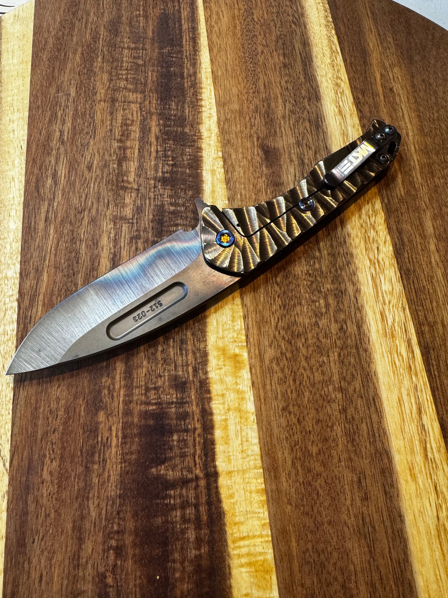 Medford Prae Slim Flipper - S45VN Vulcan DP Blade, CuRose Predator Handle