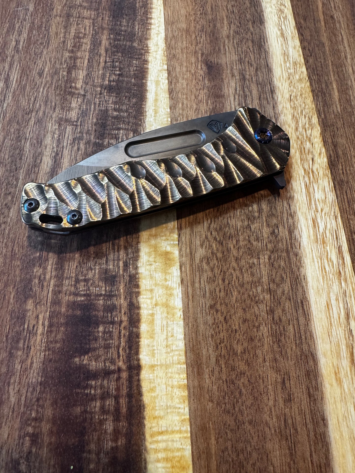 Medford Prae Slim Flipper - S45VN Vulcan DP Blade, CuRose Predator Handle