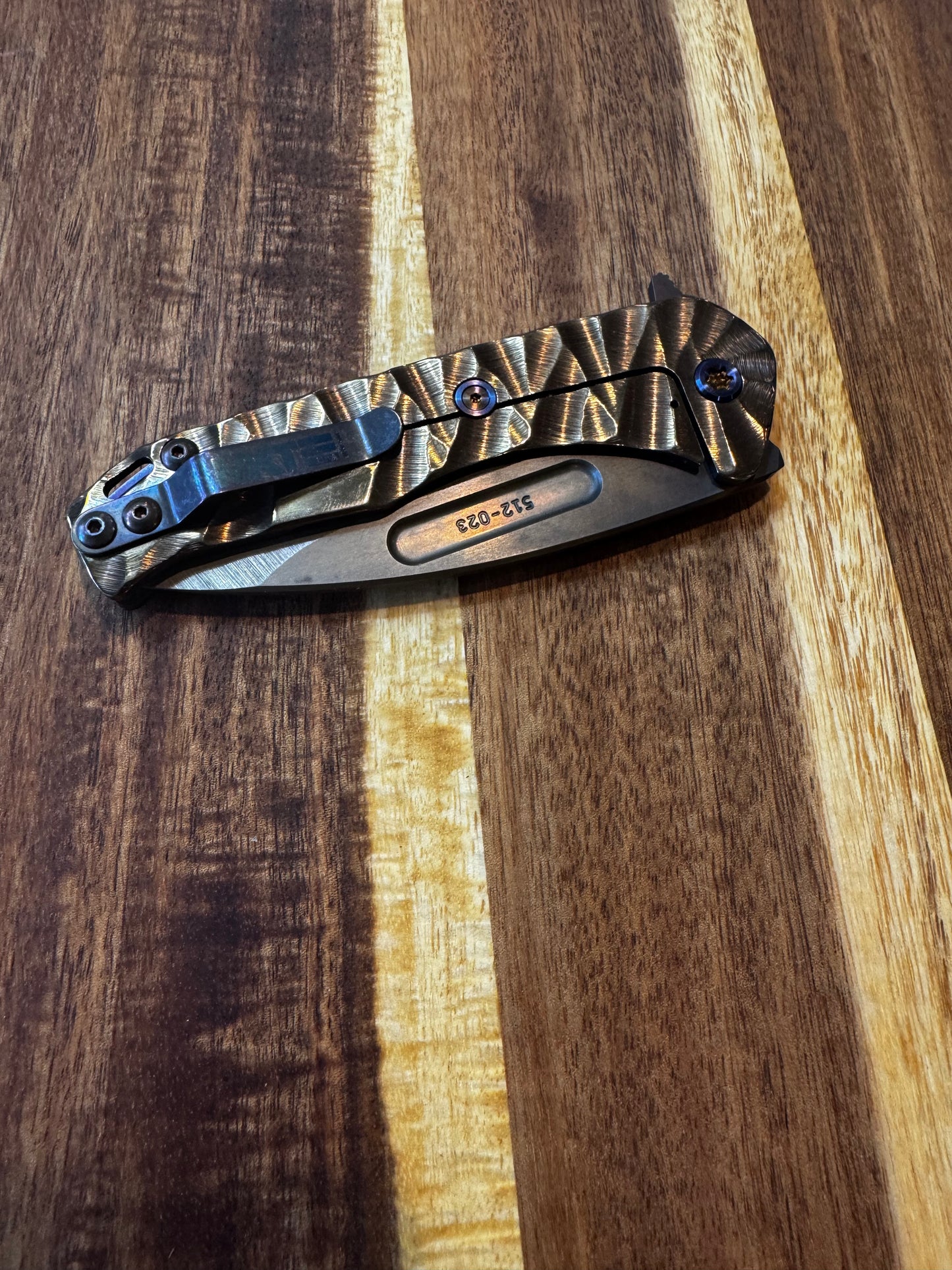 Medford Prae Slim Flipper - S45VN Vulcan DP Blade, CuRose Predator Handle