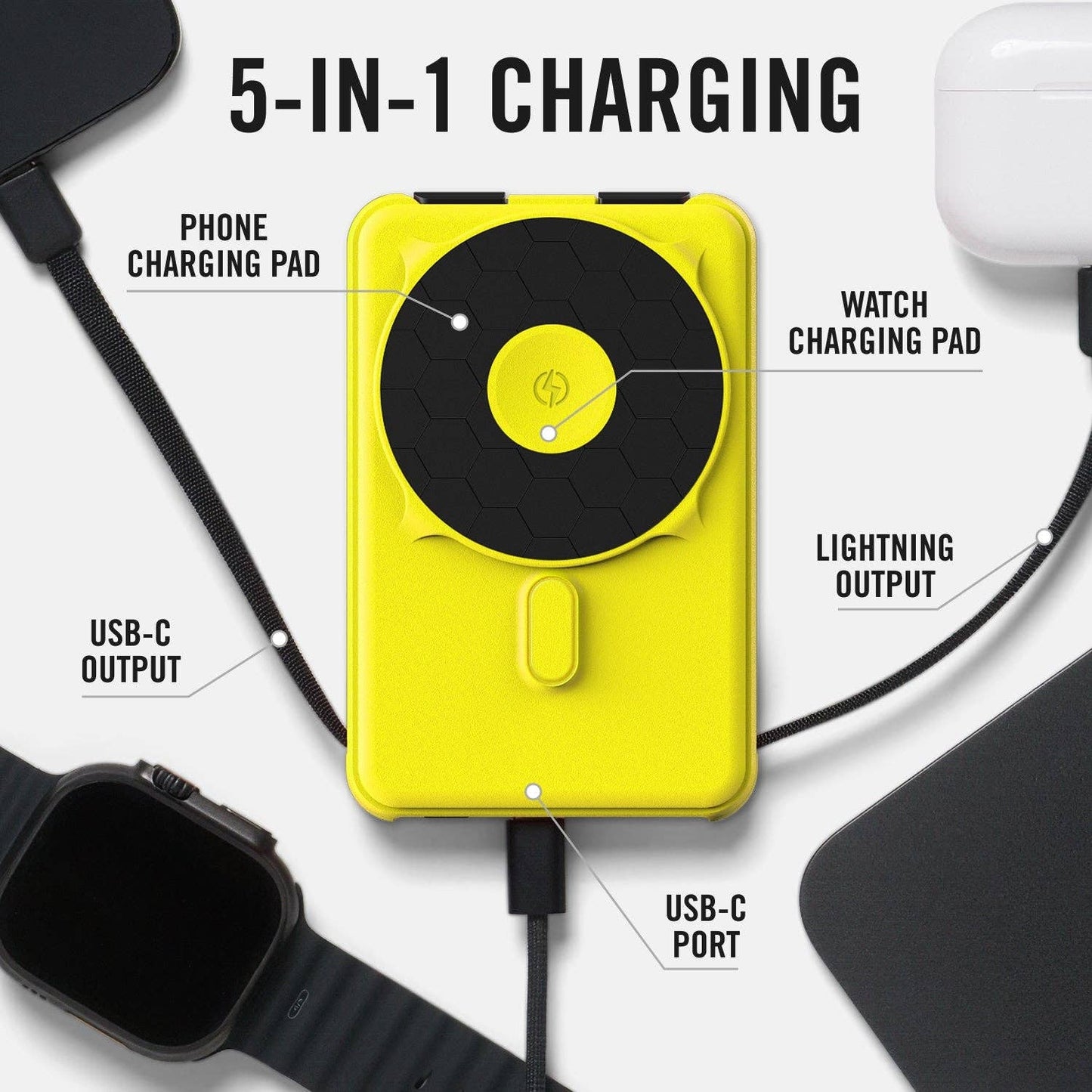 Ridge Power Bank - 10k mAh - Hyper Lime